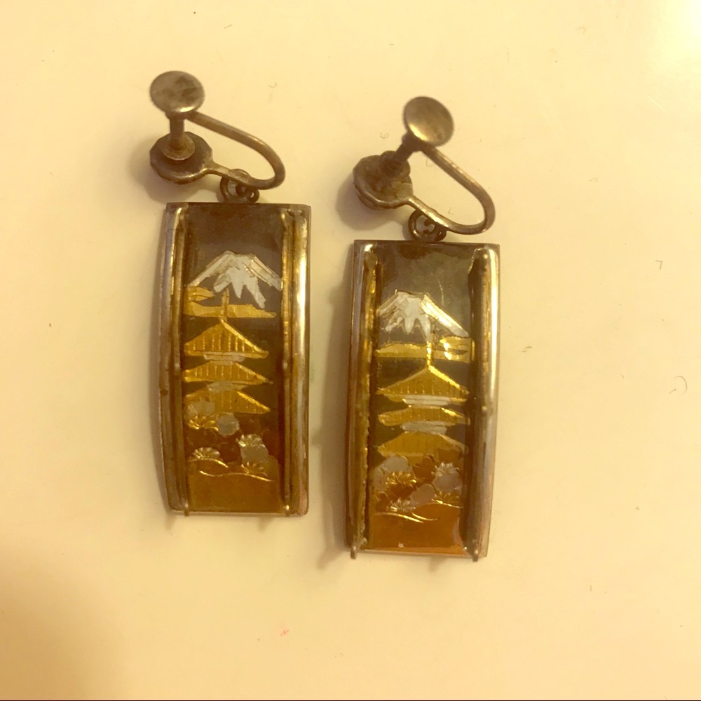 Gold vintage earrings from China